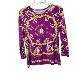 J McLaughline Signature  Tee Equestrian Quiet Luxury Coastal Chic Preppy Style M